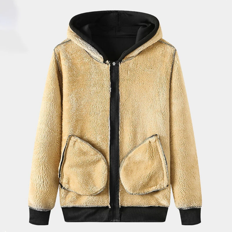 الرجال الشتاء الحراري الدافئة مجموعات الصوف مبطن السراويل سميكة سترة مقنعين البلوز في الهواء الطلق سميكة الدافئة الكلاسيكية رياضية الذكور