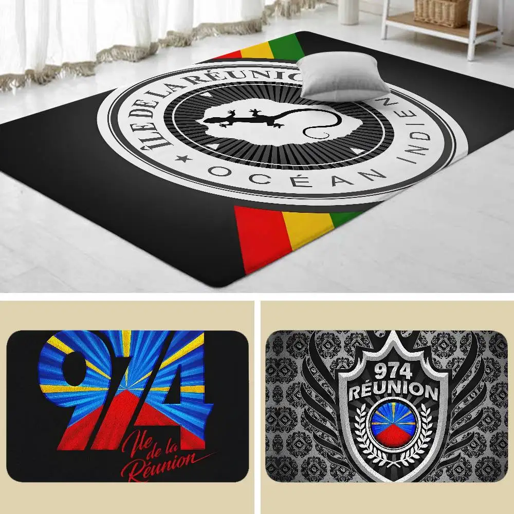 974 جزيرة ريونيون الكلمة حصيرة الحمام ماصة حصيرة بسيطة باب الأوساخ مقاومة حصيرة المنزل المطبخ حصيرة القدم حصيرة دخول حصيرة #1