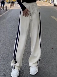 igh Waist Wide Leg Pants Casual Baggy Sweatpants Women Side Stripe Streetwear Pantalones Oversized 4xl Straight Korean Trousers