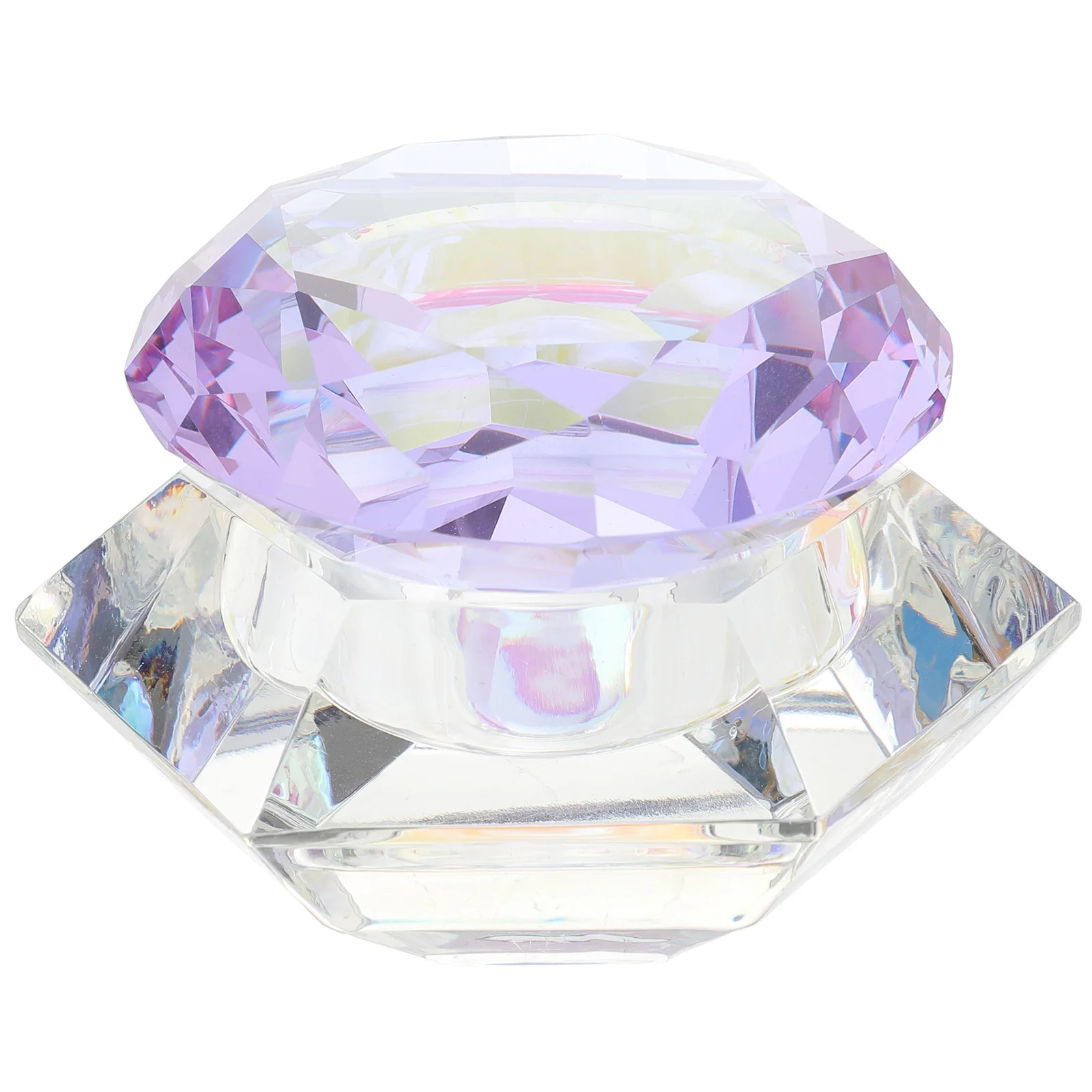 クリスタルロータスネイルアートディッシュクリアガラスマニキュアボウルアクリル液体パウダー用詰め替え可能耐久性のあるサロンツールカップ