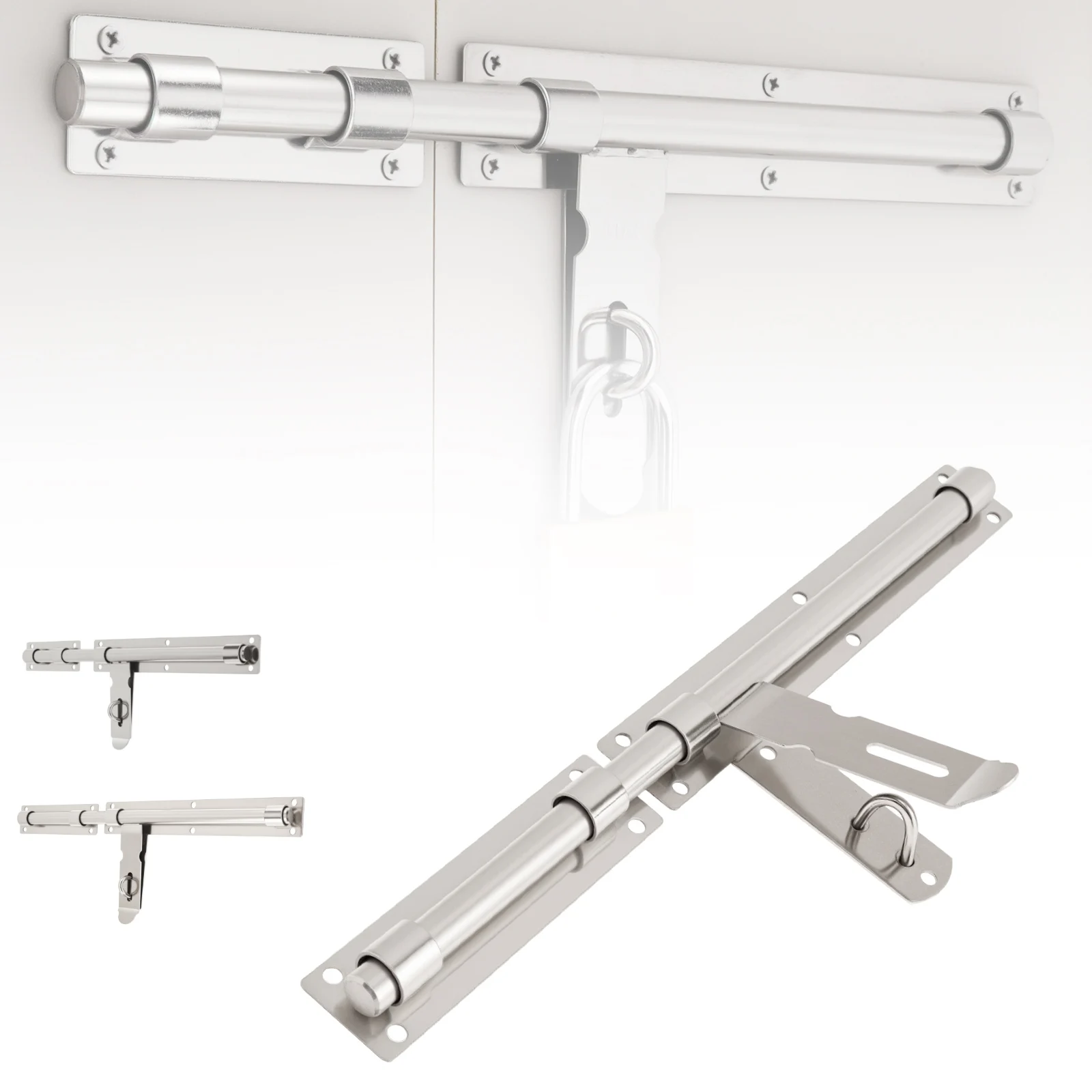 

Face Mount 14 inch / 16 inch Thickened 16 mm Slide Bolt Gate Latch with 16 pcs 304 Stainless Steel Screws, Weld / M4 Screws