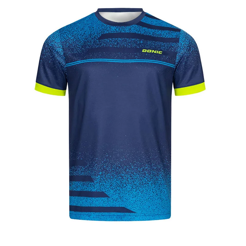 Gradient Speckled Stripe Tischtennis-Trikot für Herren und Damen, Unisex, schnell trocknend, atmungsaktiv, für Training und Wettkampf, kurzärmeliges Oberteil – Detail 6