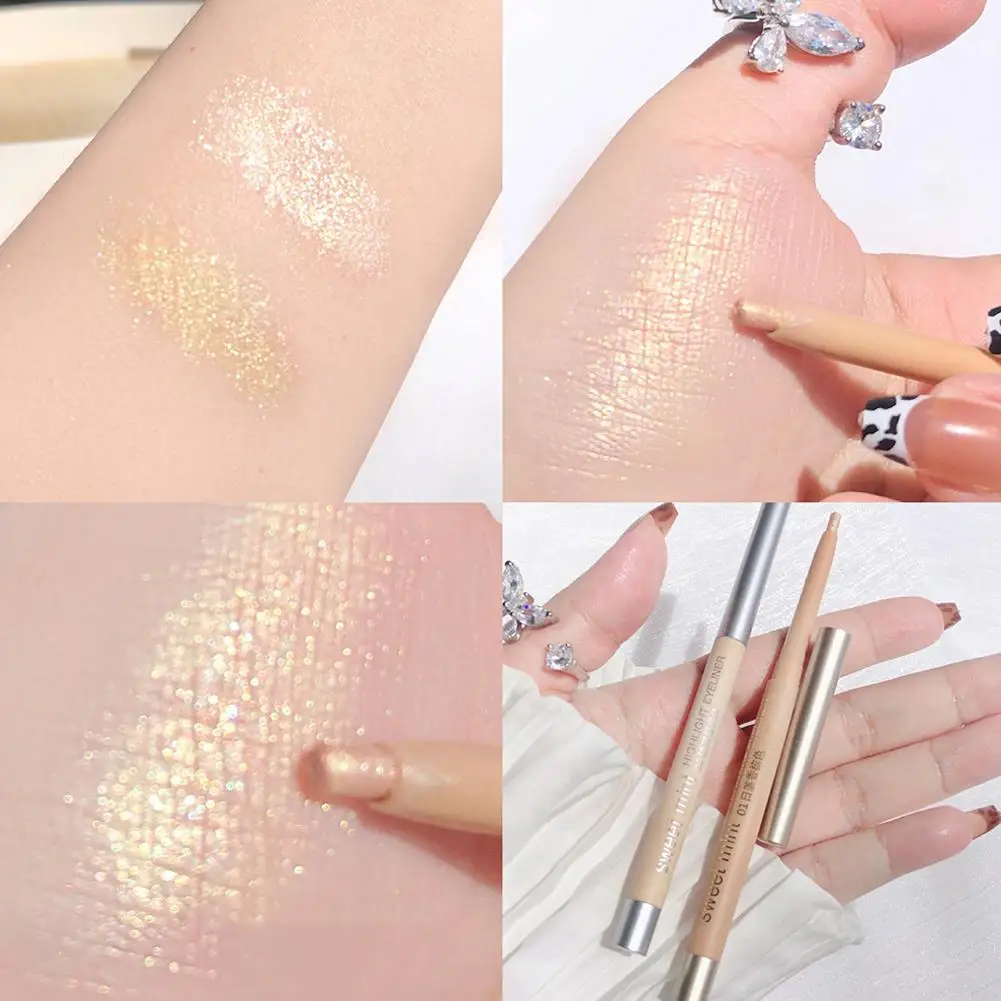 Penna per ombretti sdraiato matita per baco da seta duraturo evidenziatore naturale perla strumento per illuminare trucco palpebra Eyeliner Shimmer Mat P1O8