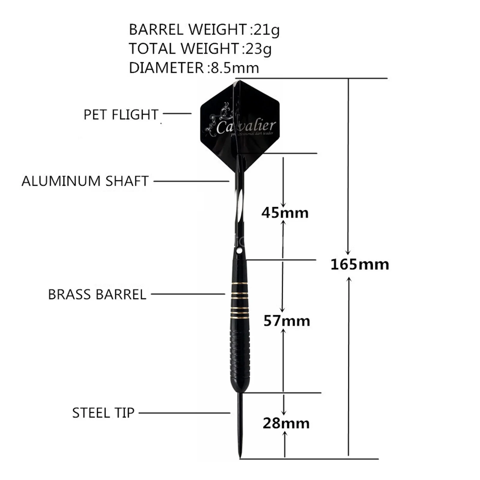 3Pcs Hard Darts 21g Standard Steel Pointed Darts Tungsten Dart Barrel Aluminium Alloy Shafts Dart Wing