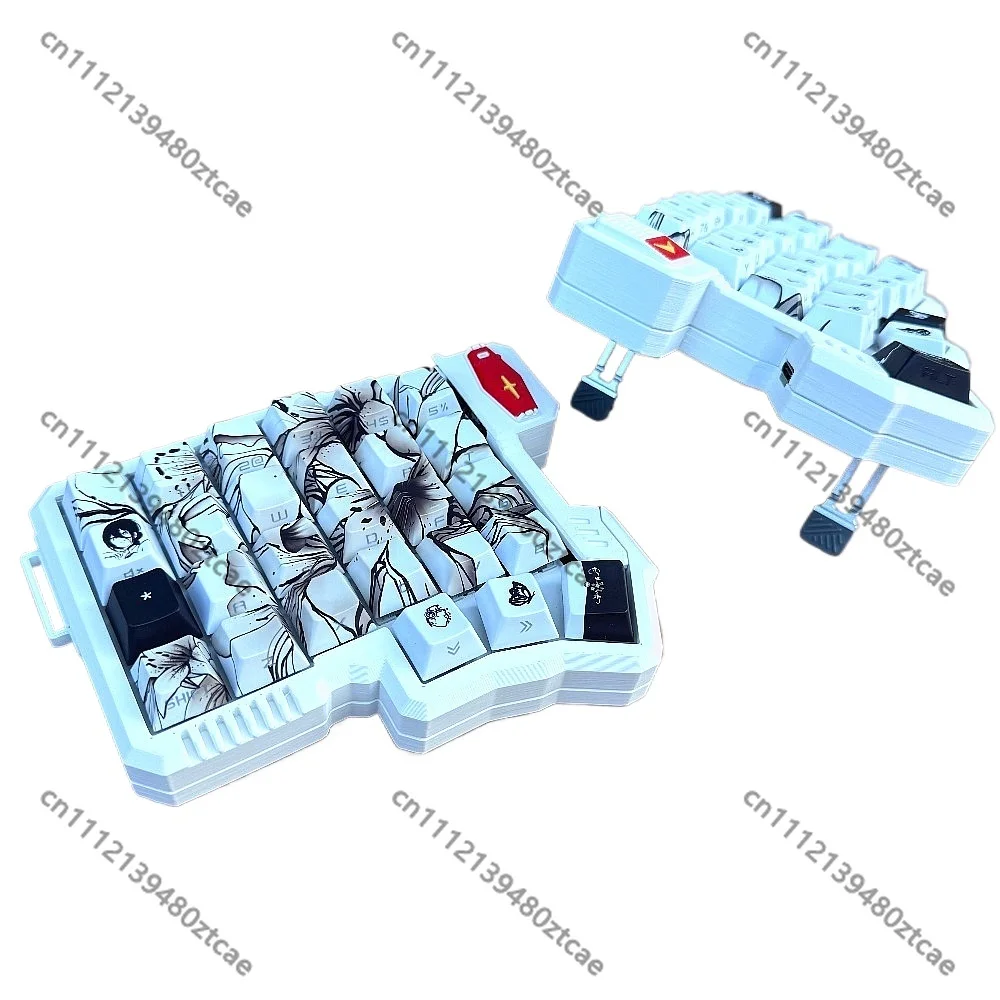 Custom Split Mechanical Keyboard Kit Adjustable Tilt Stand Wired Hot‑Swap QMK VIAL Programmable DIY Keyboard