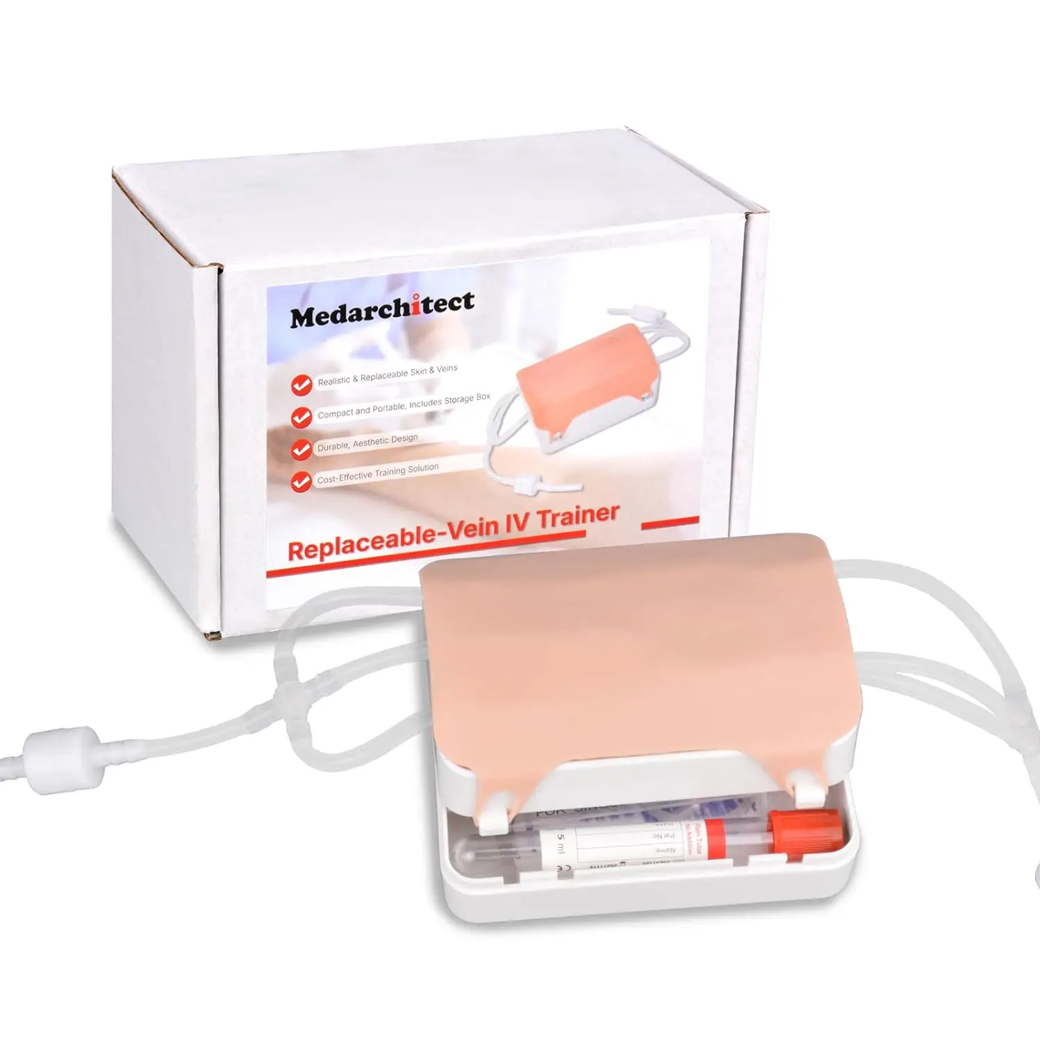 Medarchitect Phlebotomy Practice Kit IV Start Portable Kit Replaceable Parts Venipuncture Blood Draw Training for Nurse Medic