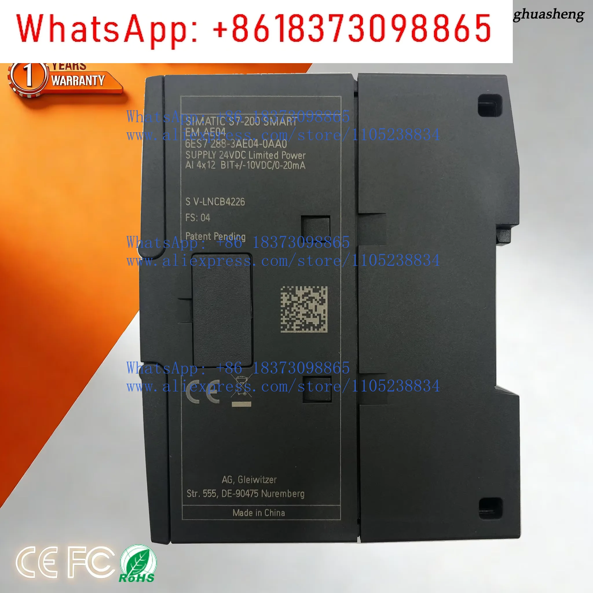 

6ES7288-1SR60-0AA0 6ES7 288-1SR60-0AA0 Программируемый логический контроллер (ПЛК) с 16 портами ввода/вывода, 110В, связь по Ethernet