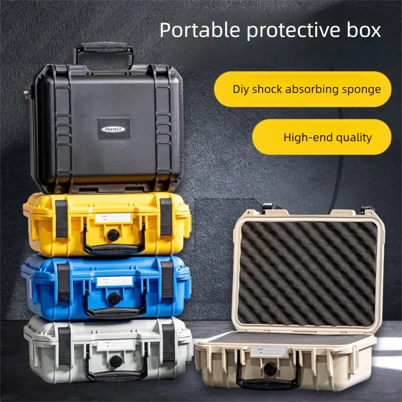 Thickened Plastic Waterproof Tool Box Portable Safety Protection Box With Sponge  Camera Instrument Suitcase Equipment Toolbox
