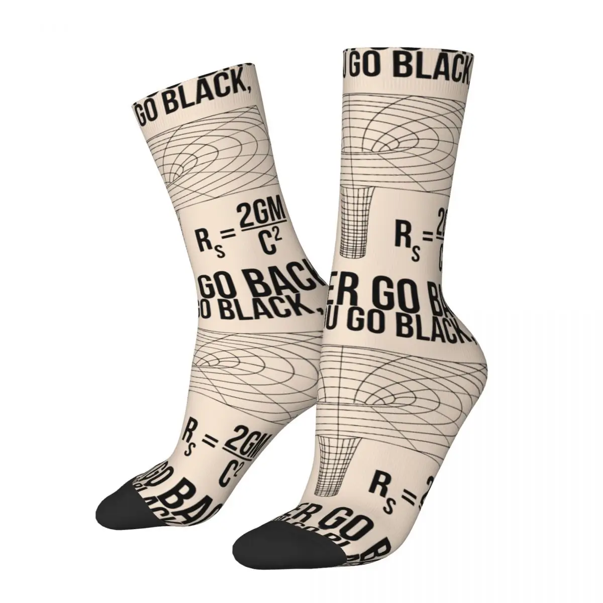 Funny Crazy compression Once You Go Black B Sock for Men Hip Hop Harajuku Science Equation Formula Happy Seamless Boys Crew Sock