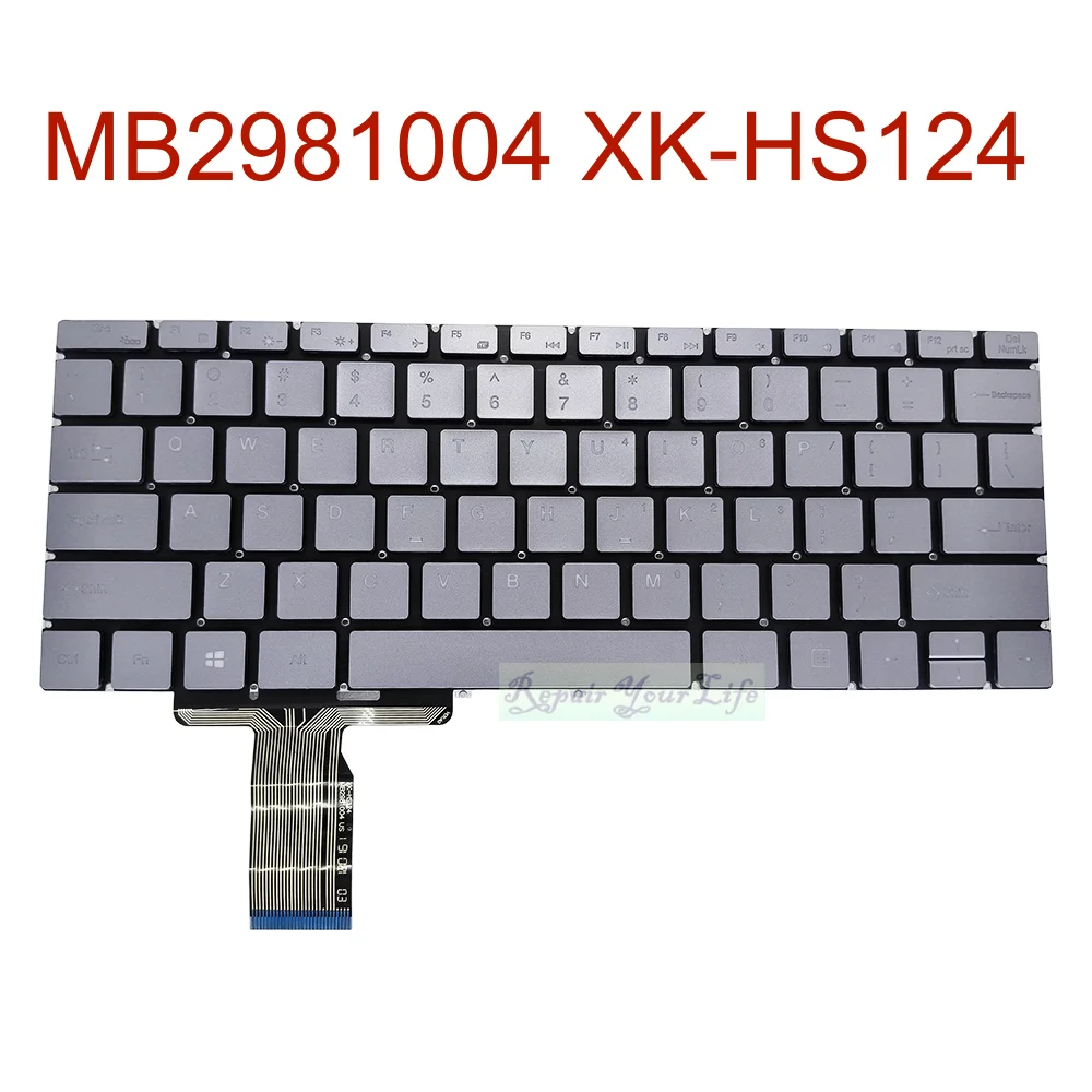 

US Backlit Keyboard MB2981004 XK-HS124, USA English Laptop Keyboard with Backlight Silver Gray