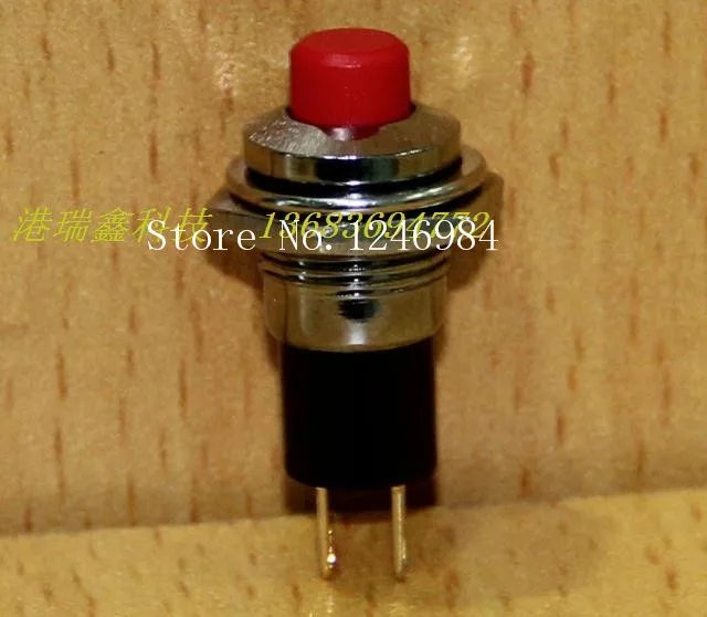 [SA]Taiwan M10 circular openings metal side button switch normally open switch PB605 A red button with lock--50pcs/lot