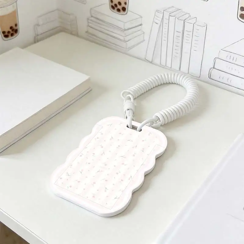 Cards Cover for Stretchable Spring Cord Kpop Photocard Holder Photo Protector Student Bus/Meal Card Protection Case