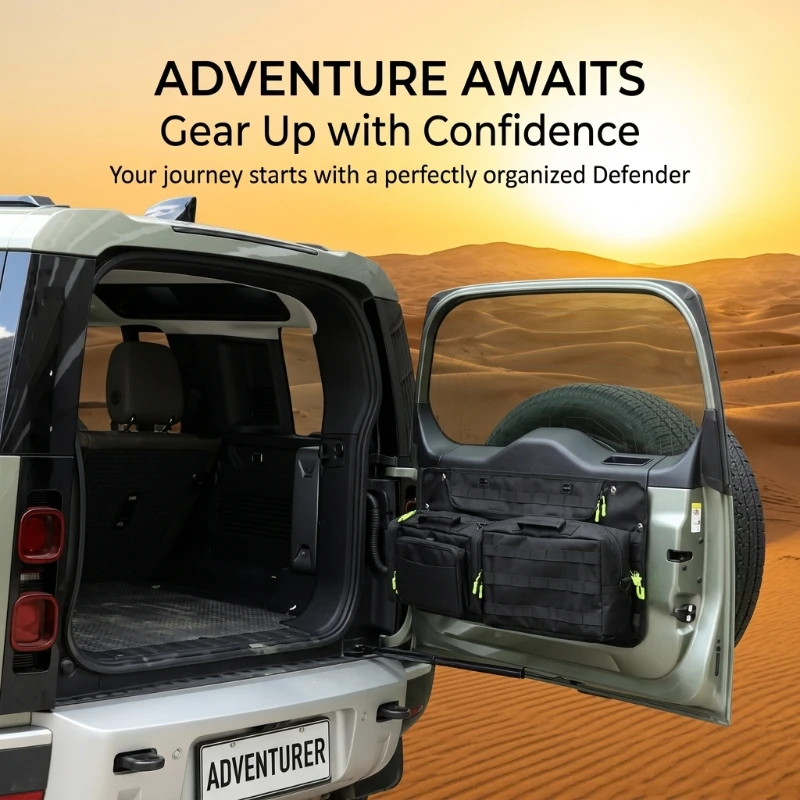 

Car Tailgate Window Storage Bag Multi Functional Tool Storage Bag Car Accessories For Land Rover Defender 90 110 130 2020-2026