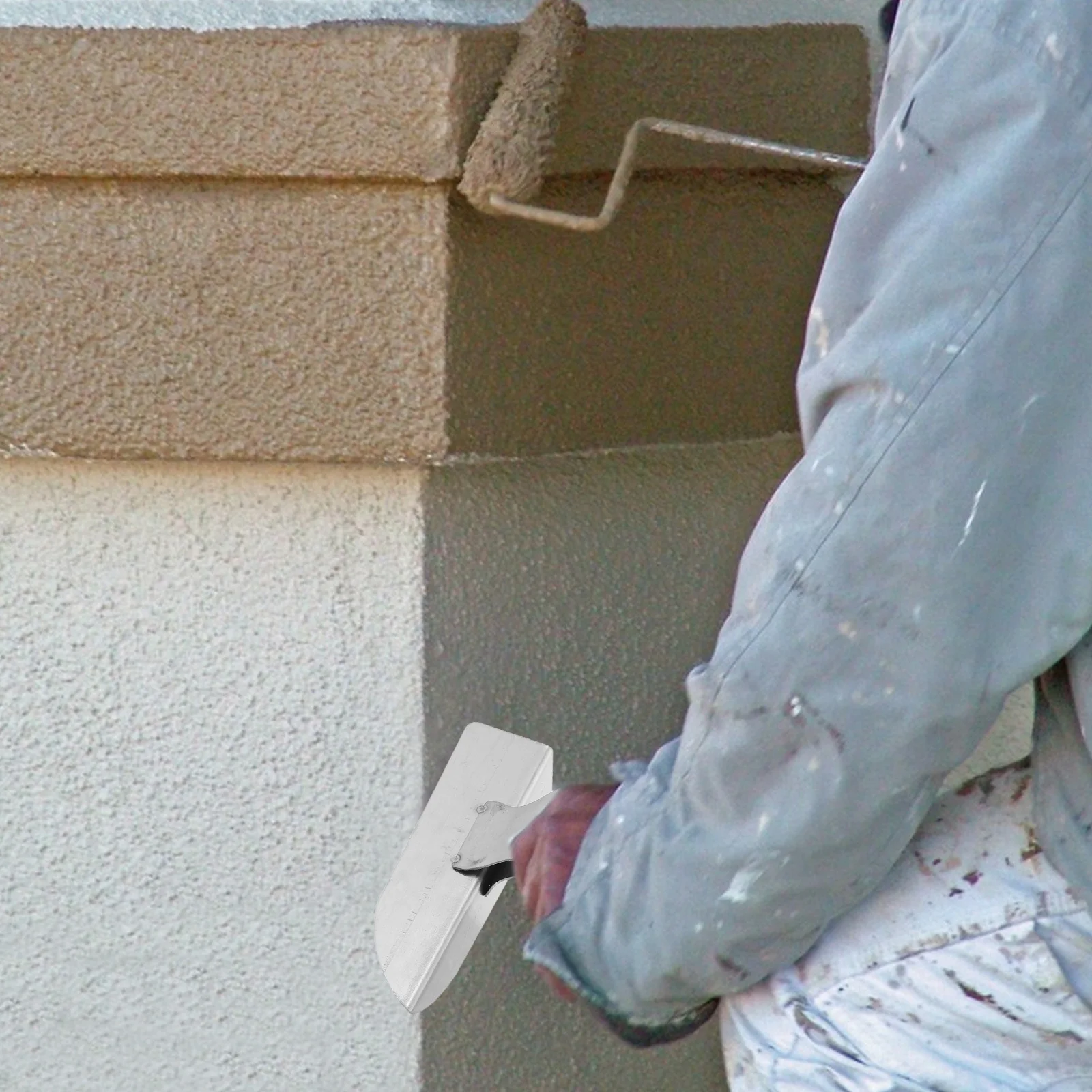 2Pcs Drywall Corner Trowel Steel Ergonomic Design for Easy Plastering Internal External Wall Corner Mudding Scraping