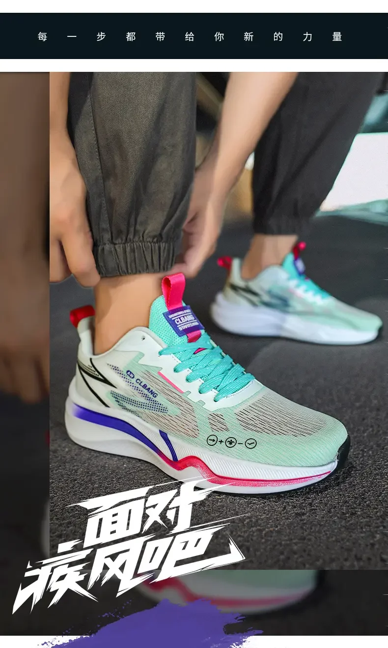 Fashion Couple Sneakers Breathable Running Shoes Marathon Racing Shock-absorbing Sports Tennis Shoes Unisex Gym Training Shoes