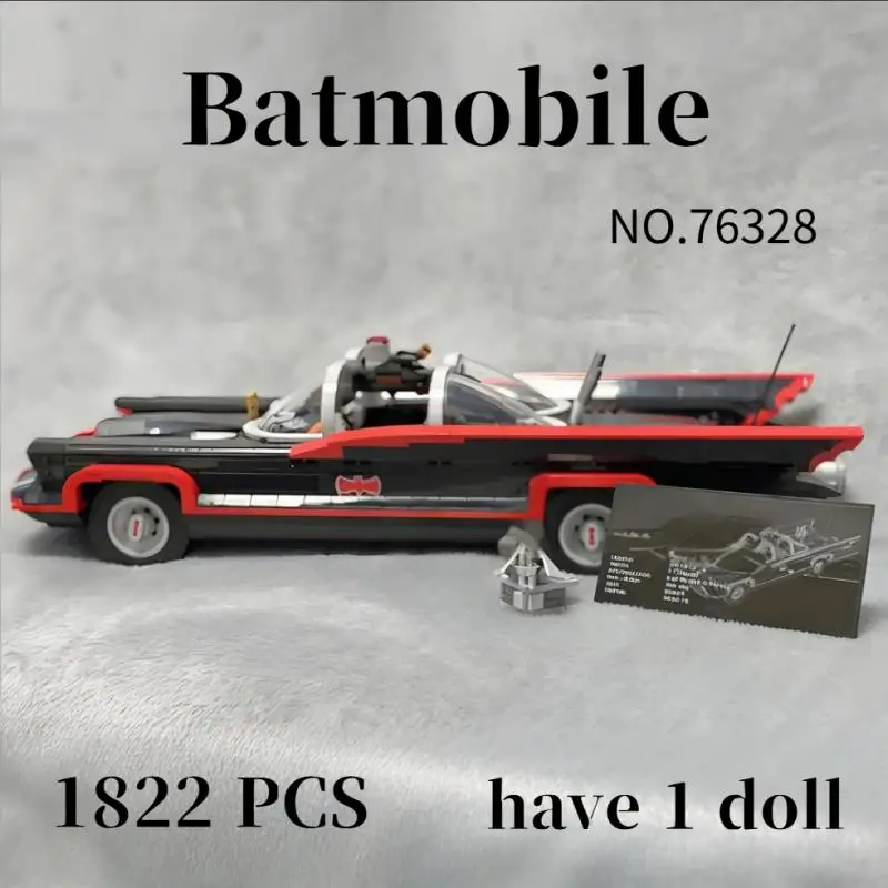 2024 NEW The Classic TV Series Bat Car 76328 Building Blocks Mobile Car Model Bricks Toys For Children Boys Christmas Gifts