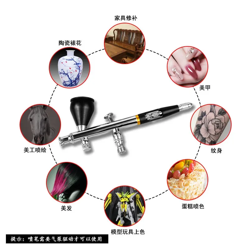 0.2 Model Coloring Handicraft Repair Spray Pen 0.3mm Pot with Double Action Adjustable Wind Easy To Clean Spray Paint Gun AR-180 image 4