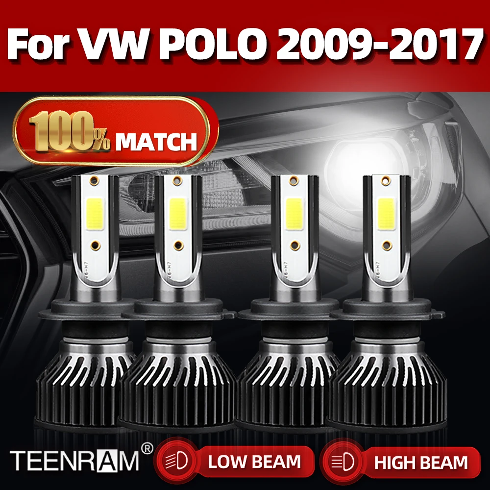 H7 Turbo Led Lampa Samochodowe Żarówki 12000LM 3570 CSP 6000K Białe Do VW POLO 2009 2010 2011 2012 2013 2014 2015 2016 2017