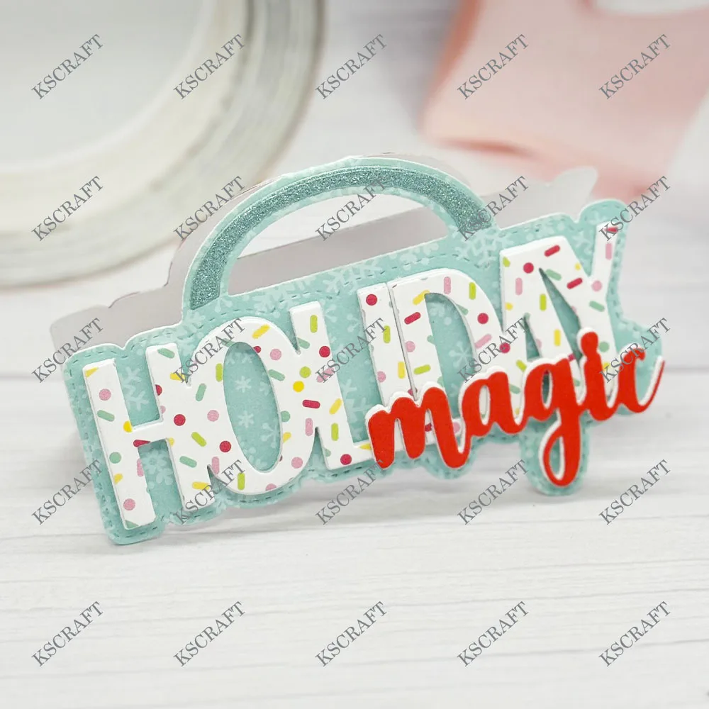 KSCRAFT Holiday Magic Bag Topper Cutting Dies Stencils for DIY Scrapbooking Decorative Embossing DIY Paper Cards