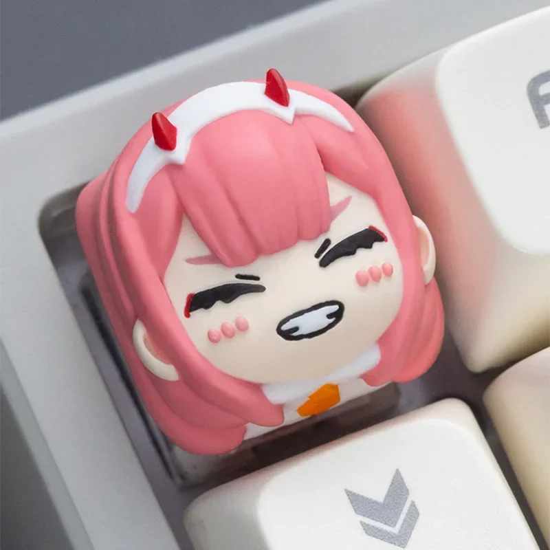 Zero Two Keycaps Diy Anime 3d Customized Personalized Cute Cartoon Keycaps Suitable For Mechanical Keyboard Accessories For Gift