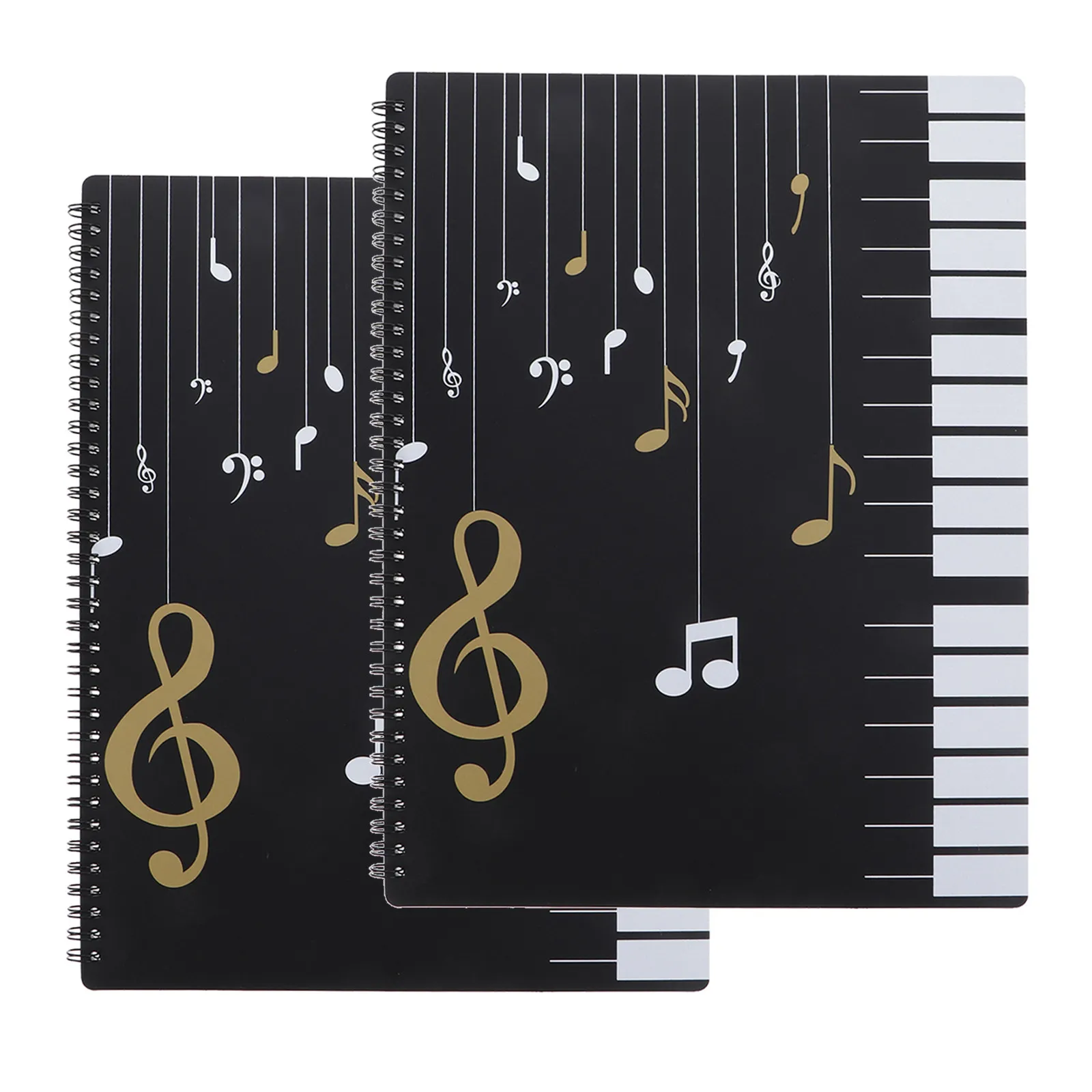 2Pcs A4 Music Folder Sheet Matte Black Insert Design Piano Sheet Score Holder Flat Page Protection Practice