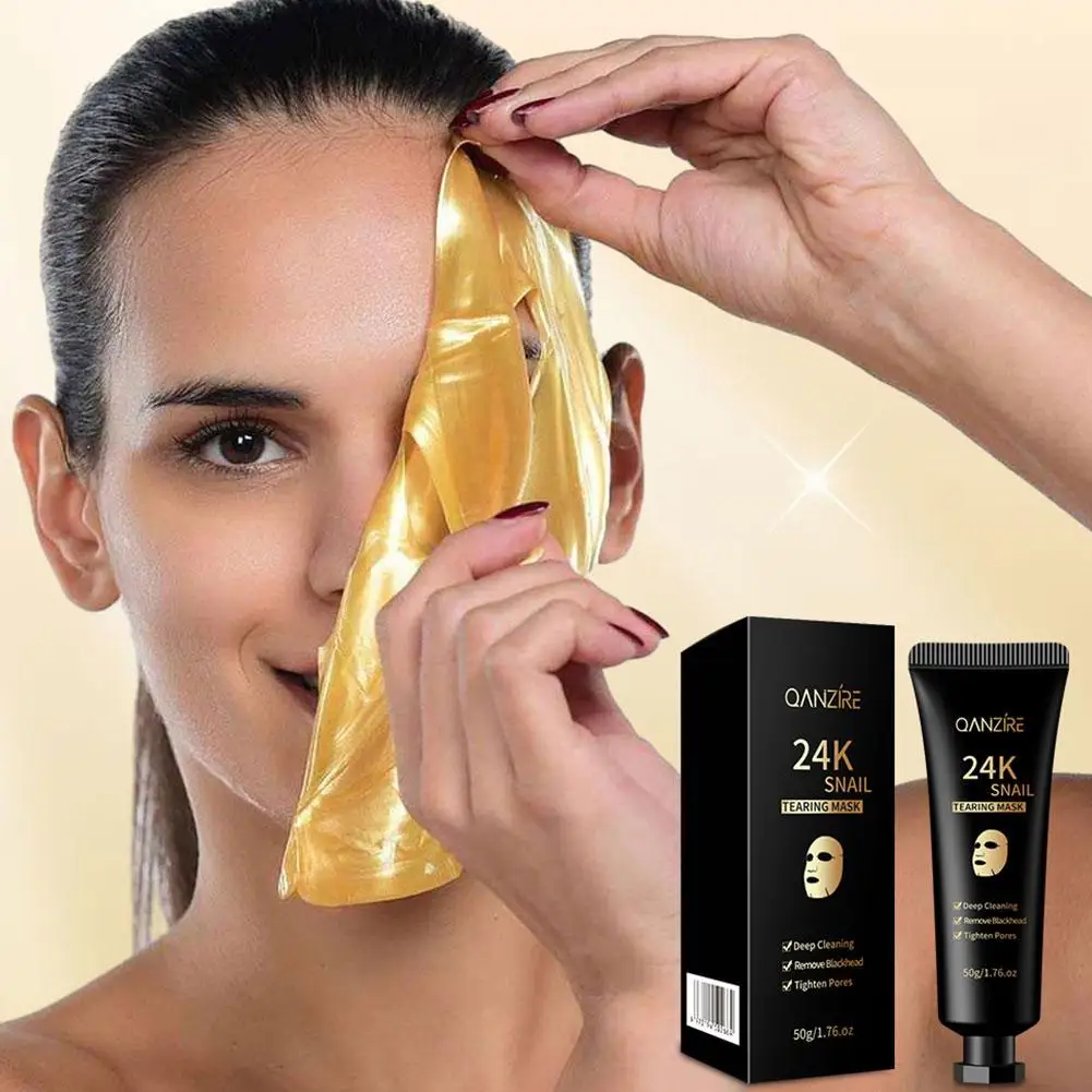 24K Goud Peel-Off Maskers Mee-Eter Verwijderen Diepe Reiniging Zorg Controle Olie Gezichts Poriën Huid Krimpen Hydraterende J8z3