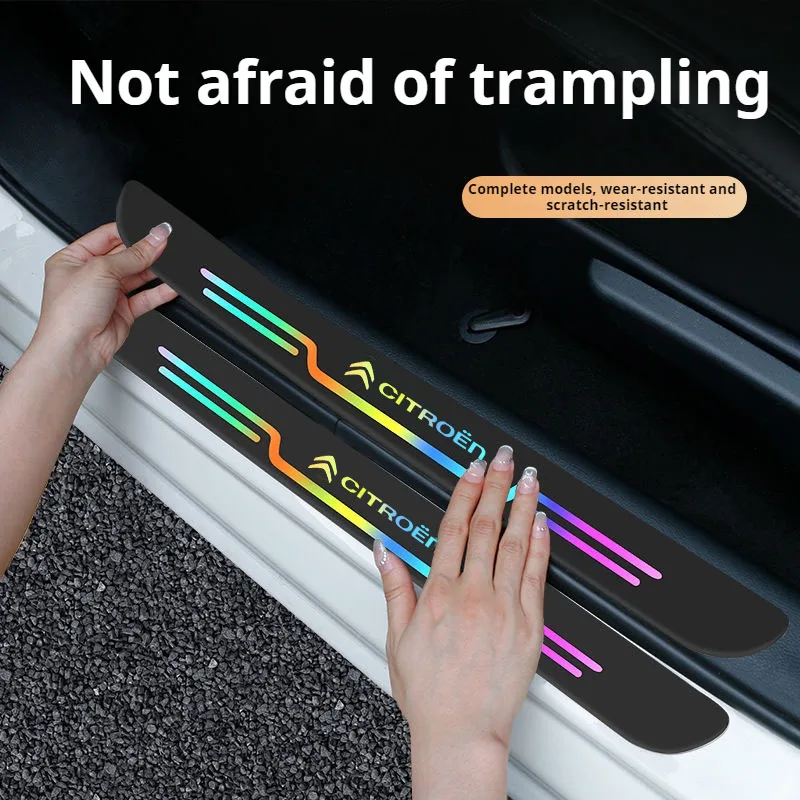 รถเลเซอร์ประตูSill Anti Scratchสติกเกอร์รถประตูเกณฑ์สําหรับCitroen C4 C3 C5 C1 Berlingo C-Elysee C4-Picasso Aircross