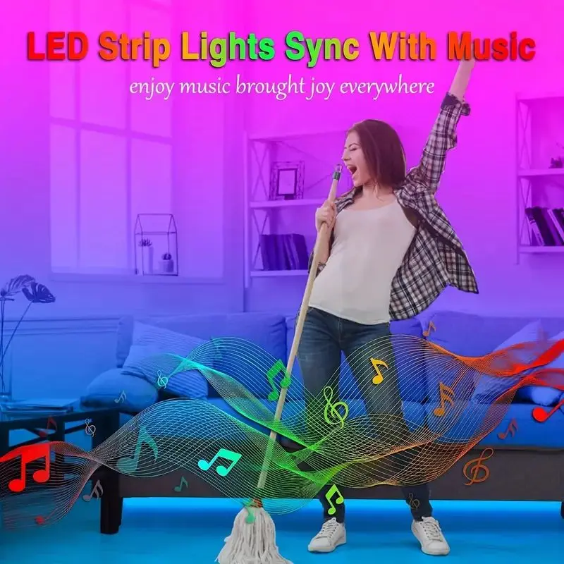 1M/3M/5M 5050 LED Strip Lights RGB Bluetooth APP Control Smart Strip Lights For Living Room Party Decoration LED Strip Lights