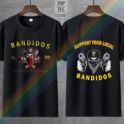 Новинка 2020, Мужская черная футболка с надписью «Support Your Local Bandidos», Повседневная футболка Bandidos Mc с коротким рукавом, хлопковые топы с принтом