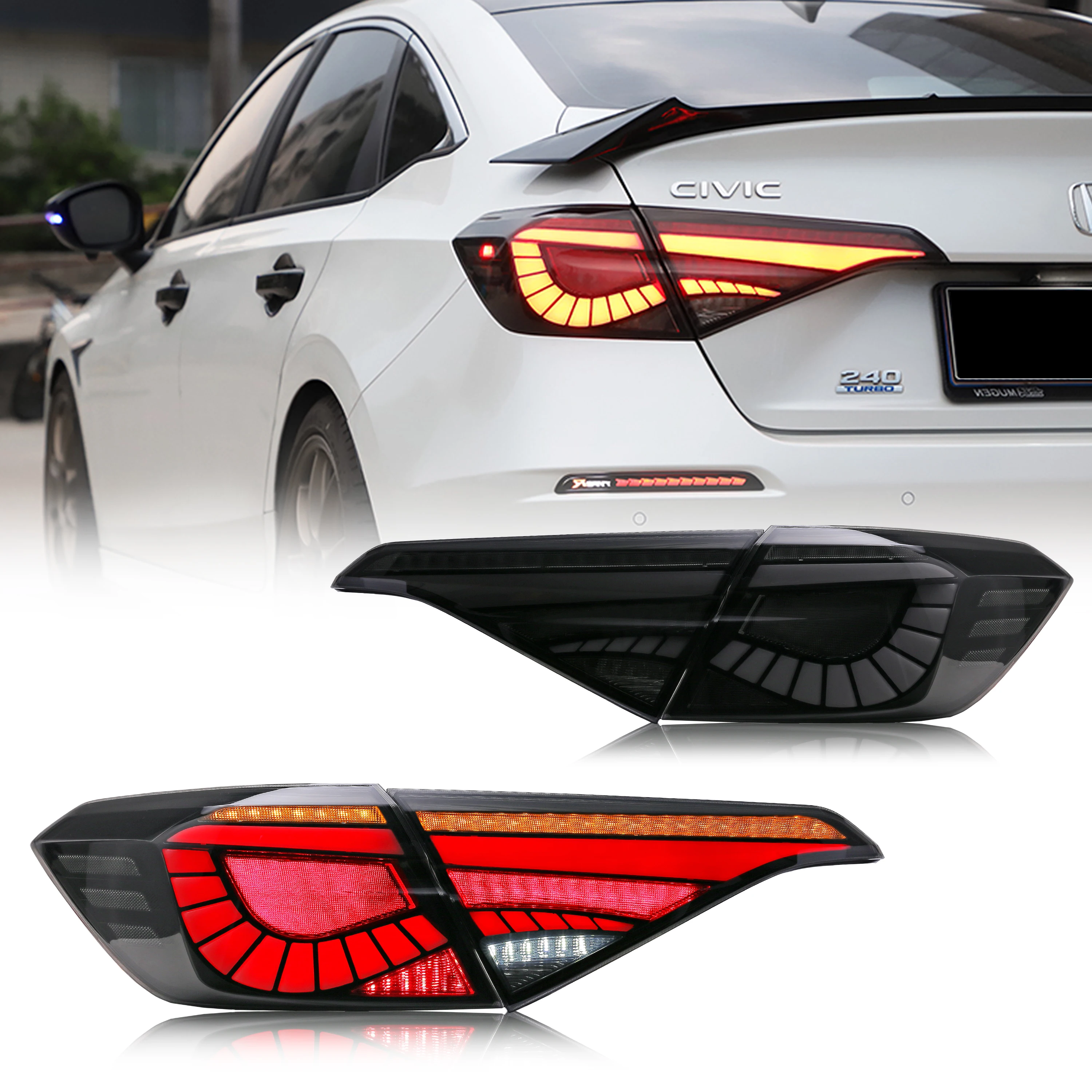 LED Tail Lights for Honda Civic 2022 2023 11Th GEN Sedan With Start-up Animation Sequential Signal Taillights Accessary