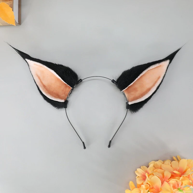Gothic Lolita Cat Ear Hairband with Mini Bat Wing Punk Girl Plush Faux Fur Anime Props Cosplay Headband Women Party Hair Hoop - view 5