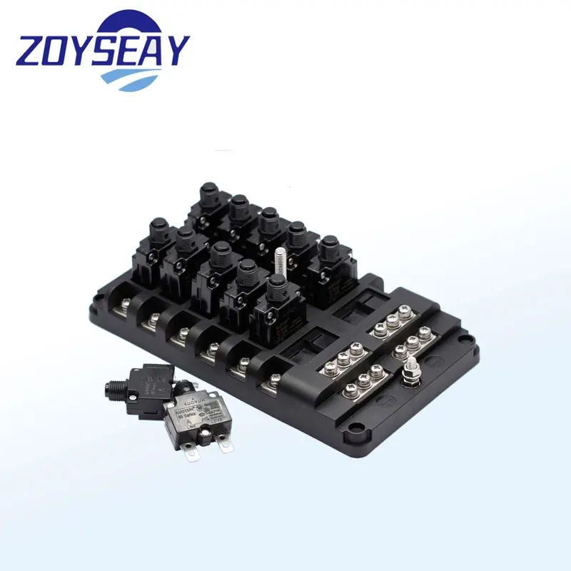 12 Way Electrical Appliances Circuit Breaker Box 12V 100A Car Boat Fuse Box Holder For Car Marine Boat Truck Trailer