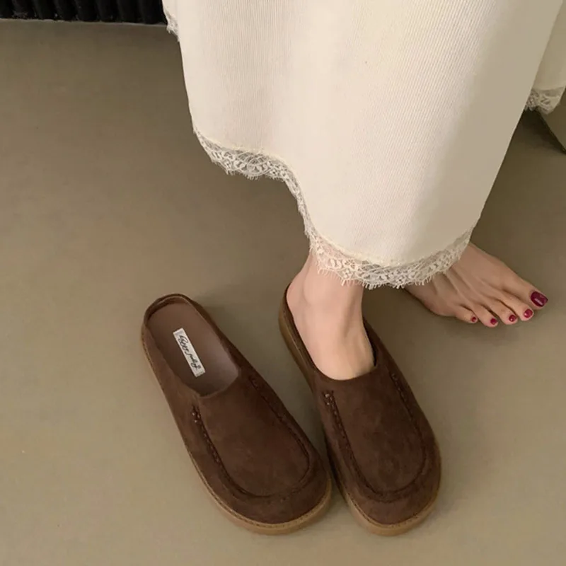 Slippers Beach Outside Footwear 2024 Slides Women Mules Shoes Fashion Brown Female Outside Ladies Slippers Sandals Shoes New