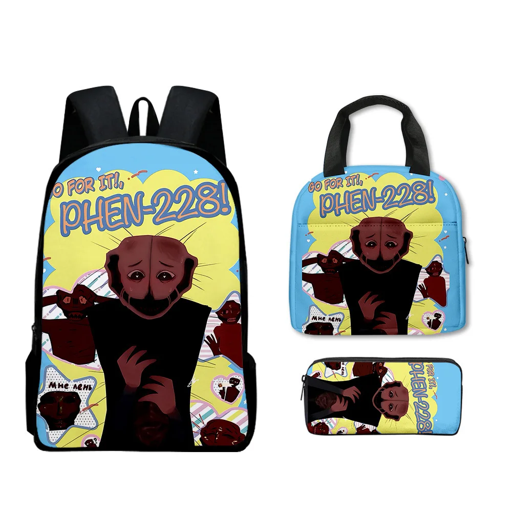 

Cartoon Popular Funny Novelty The Boiled One 3D Print 3pcs/Set Student School Bags Laptop Daypack Backpack Lunch bag Pencil Case