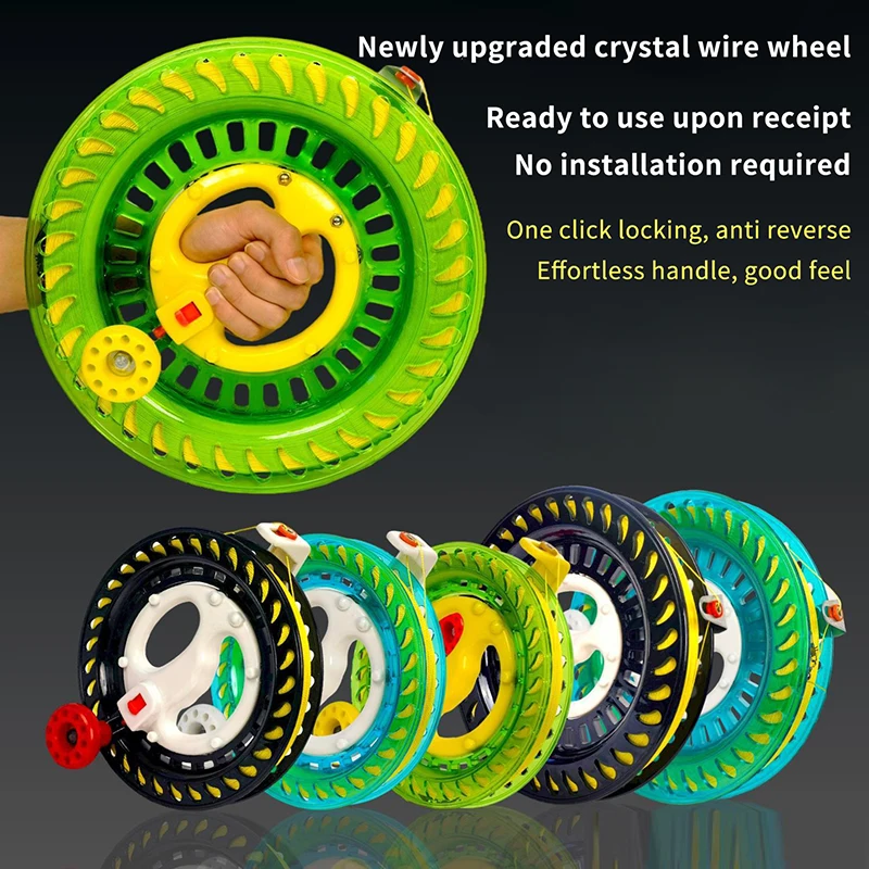 High-Quality Kite String Winder with Fire Wheel, Outdoor Round Grip, 100-400M Twisted String Line for Flying Fun