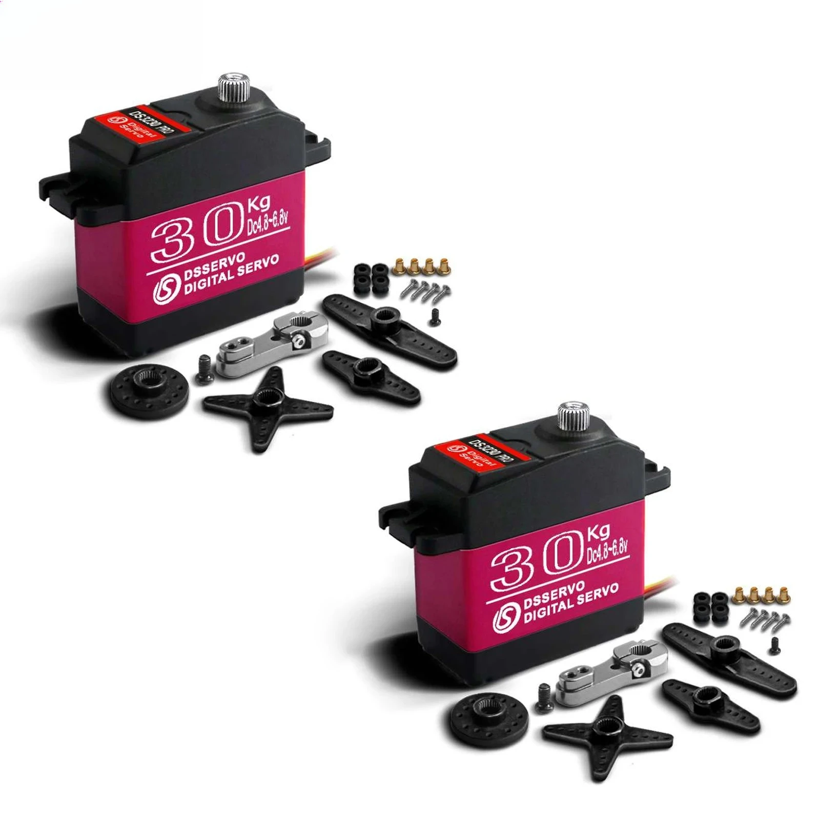 High Torque DS3230PRO 30KG Digital Servo 6V IP66 Waterproof 180/270° for 1:8/1:10/1:12 RC Cars (2-Pack) Dsservo Standard Servos