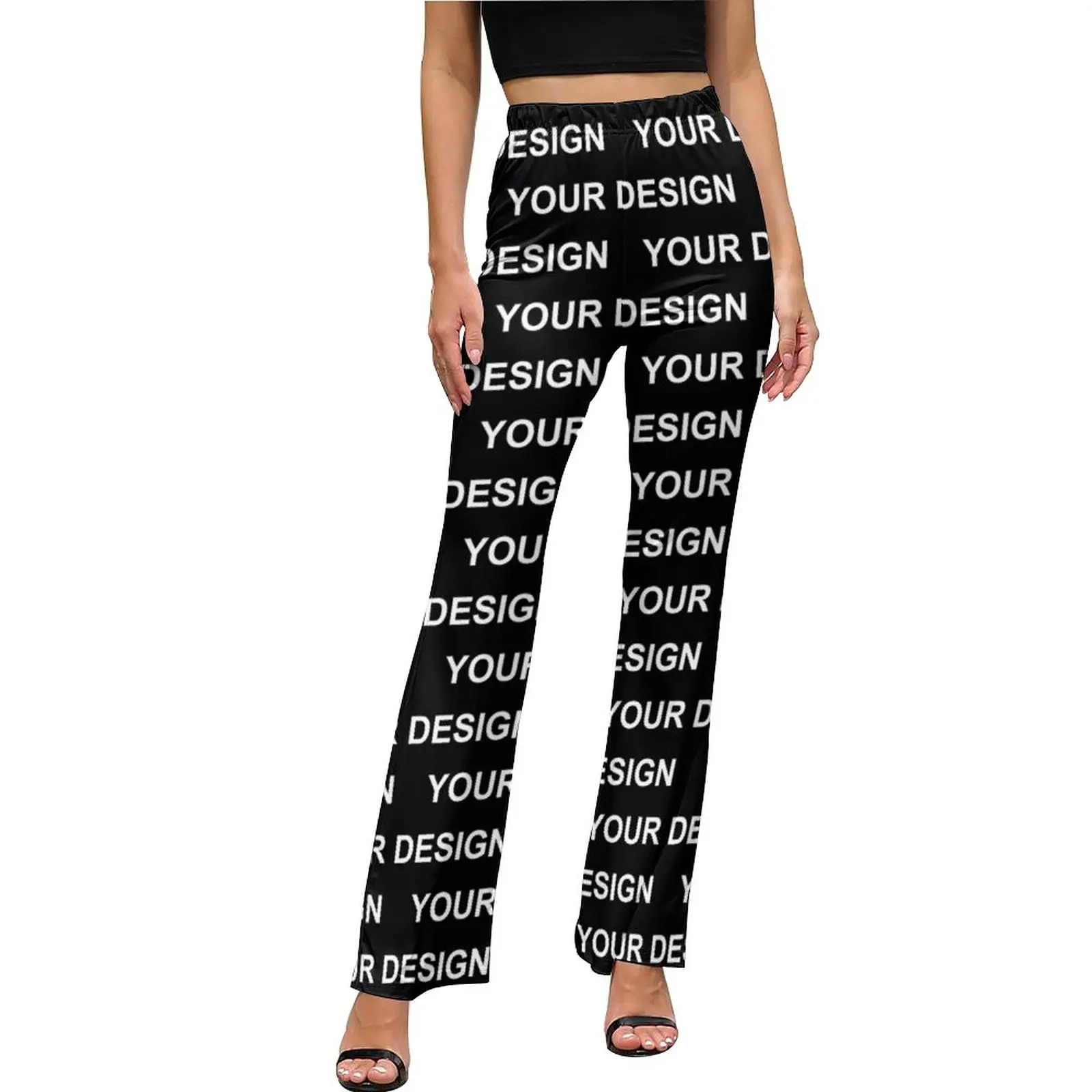 

Add Design Customized Casual Pants Female Custom Made Your Image Slim Street Fashion Flared Pants Summer Classic Print Trousers