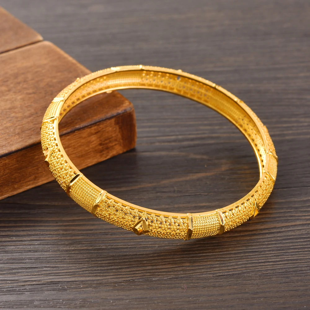 Bangrui 24K Dubai Gold Color Wedding Jewelry For Women Men Saudi Arab Bracelet&Bangles