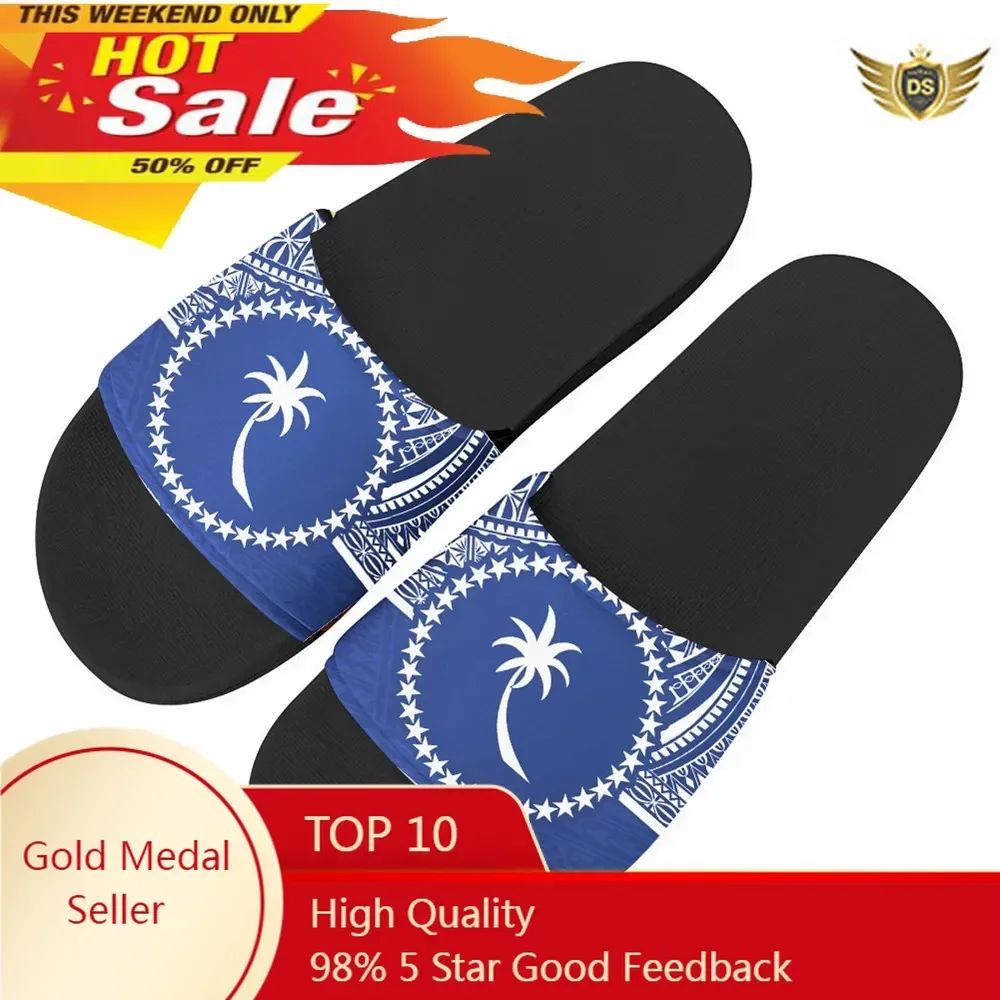 Blue Chuuk Polyneisan Tribal Print Women Slipper Designer Beach Sandals For Girl  Shoes Slipper For Ladies