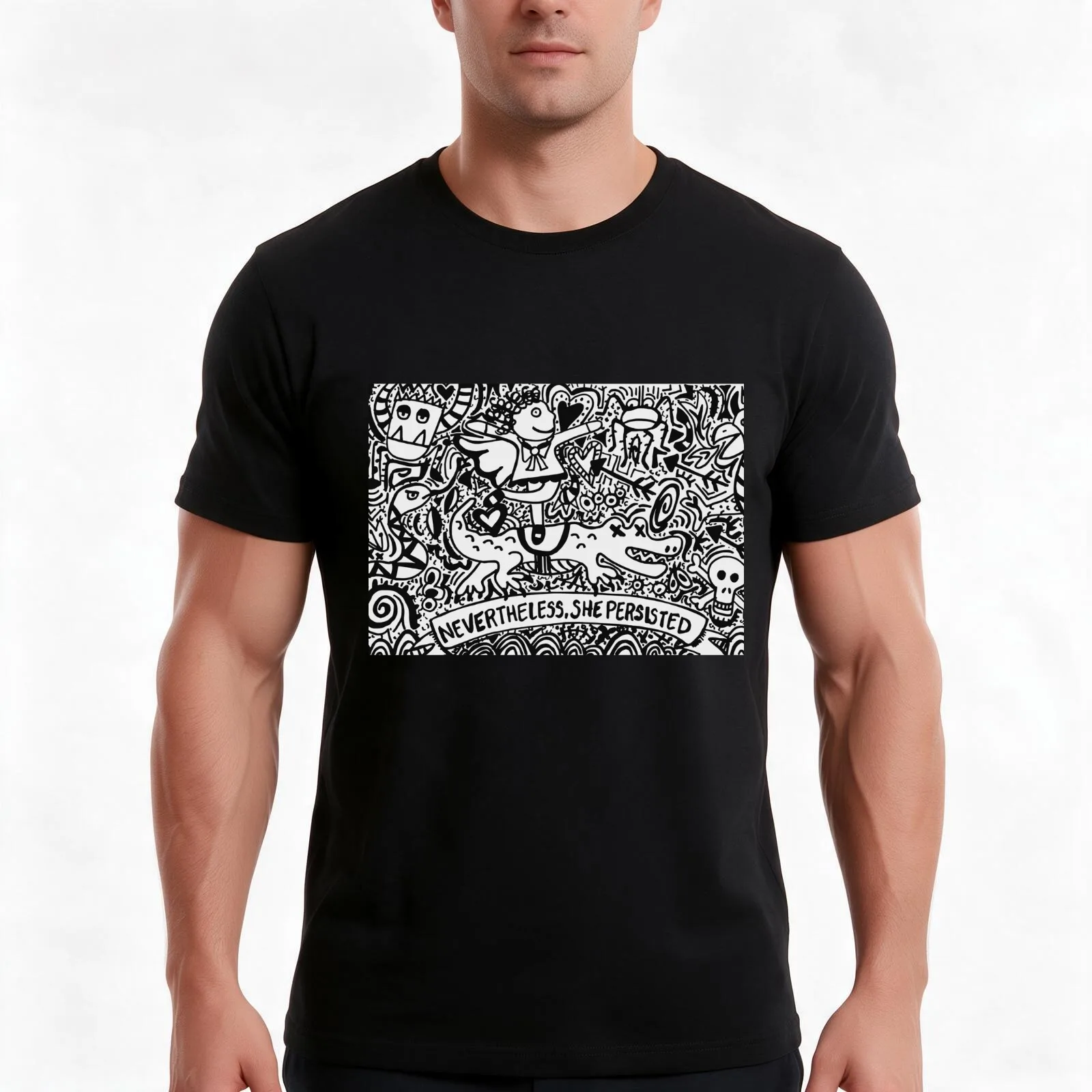 Nevertheless she persisted T-Shirt Summer Casual Cotton Tee Oversized Streetwear Tops Vintage Graphic Print 100% Cotton