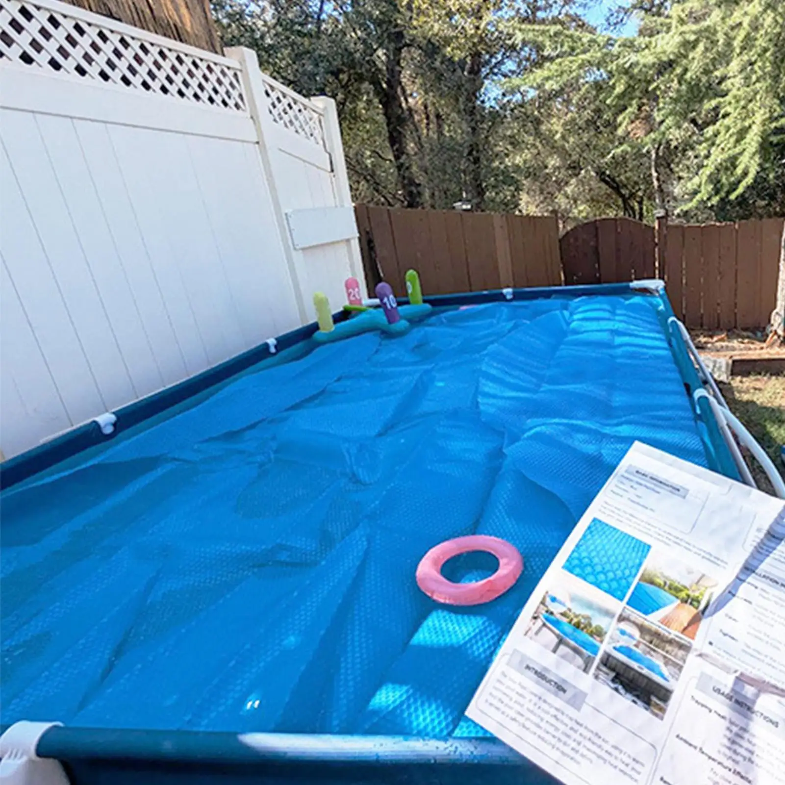 Solar Pool Cover Cuttable Round bubble Wrap Swimming Pool Heat Insulation Blanket Tear Resistant Outdoor Hot Tub Protective Lid