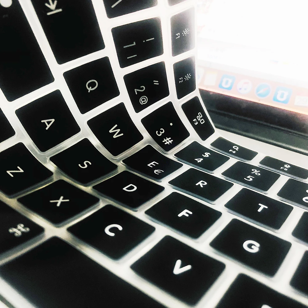 Cubierta de teclado a prueba de agua para Macbook Air 13, 2019, 2020, A2179, A1932, A2337, ID táctil, inglés, ruso, español, hebreo, EE. UU./UE