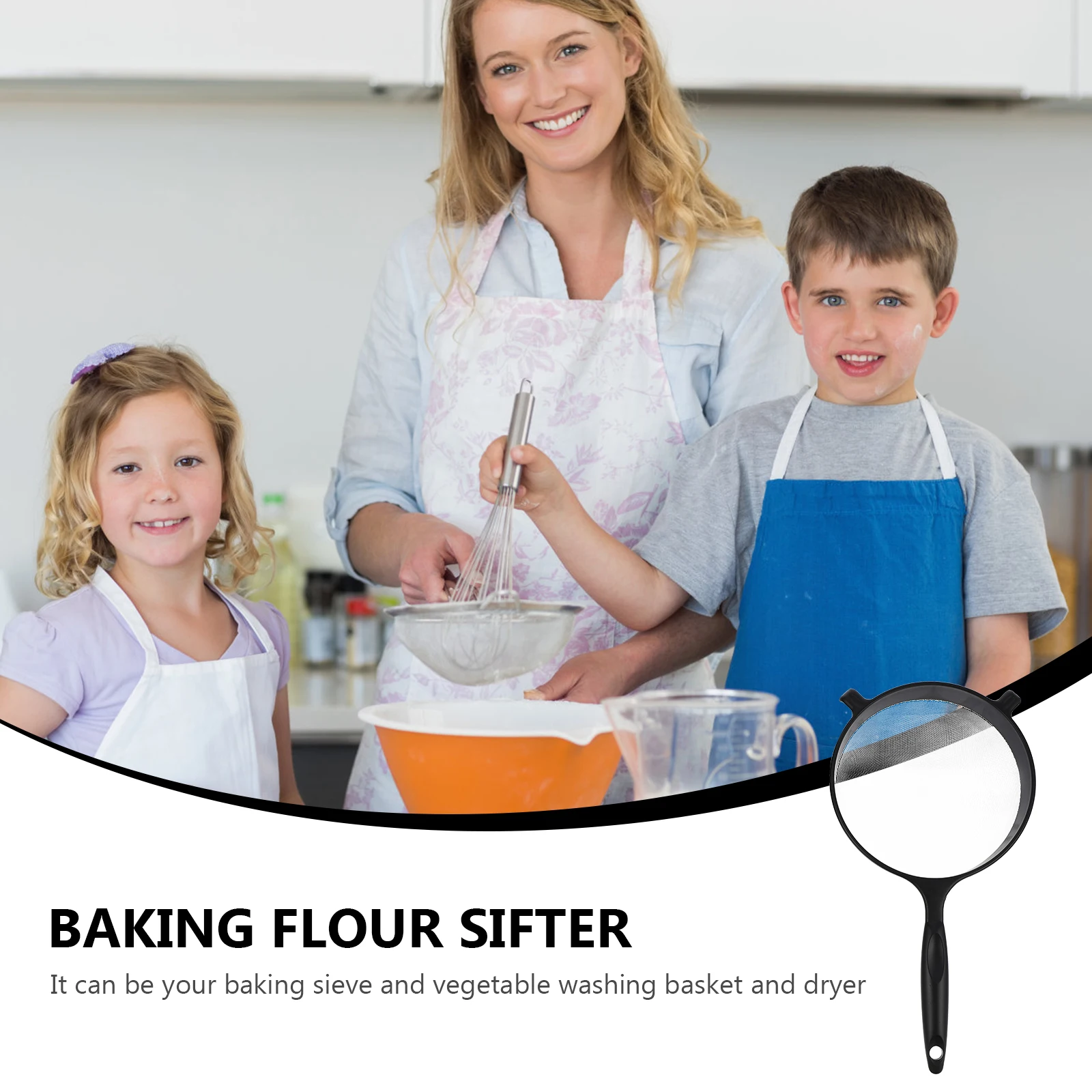 

2Pcs Flour Sieve Mesh Sifter Portable Plastic Cake Baking Filter Home Strainer Double Size Household Sink Faucet