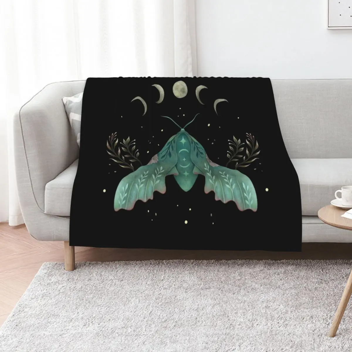 

Luna and Moth Throw Blanket wednesday christmas gifts Soft Big for babies Blankets