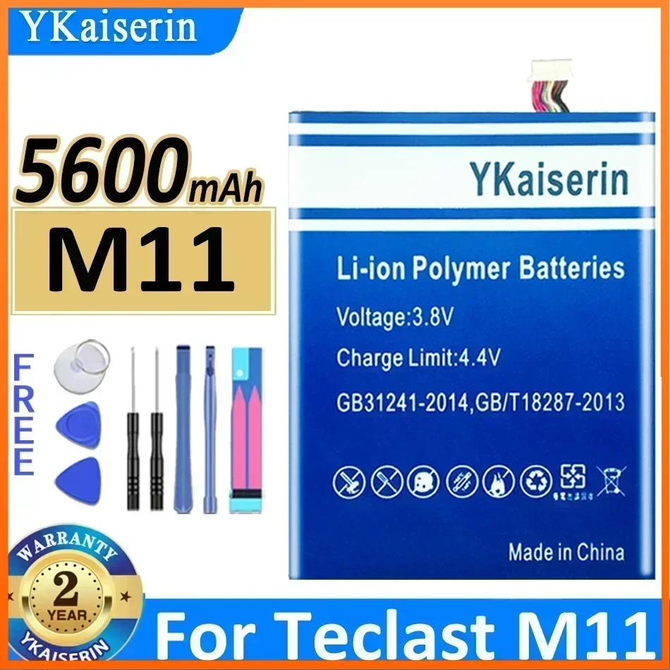 YKaiserin Battery 5600mAh M11 (10 Pin 8 Wire) for Teclast M11 Laptop Portable Batteries Warranty 2 Years + Free Tools + NO