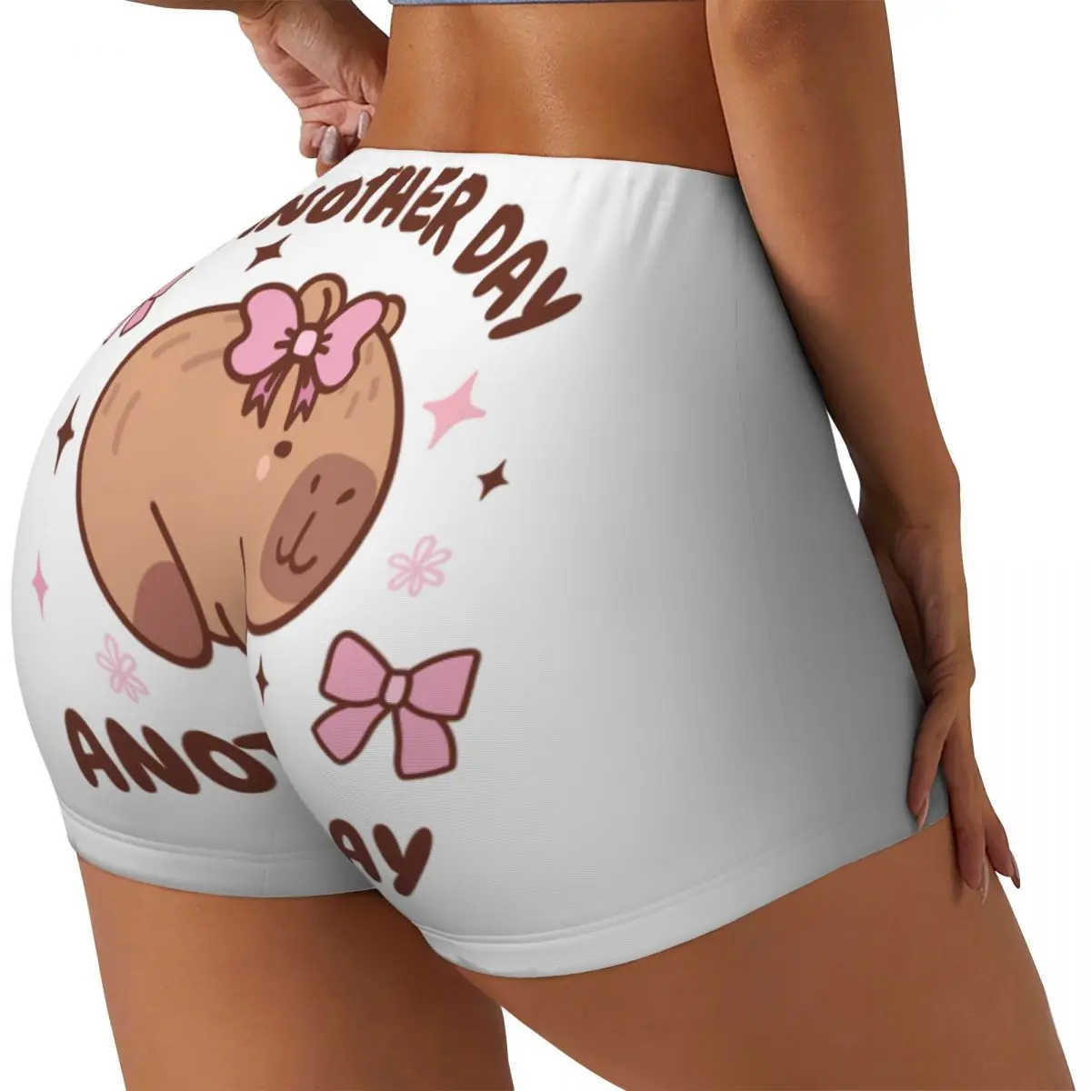 Custom Another Day Another Slay Capybara Volleyball Biker Workout Shorts Women's Athletic Gym Yoga Shorts
