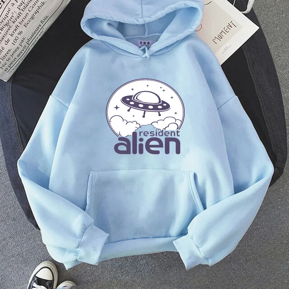 Resident Alien Print Hoodies Men Women Manga Plus Size Hooded Sweatshirts Hoody Autumn Winter Fleece Pullovers Anime Long Sleeve