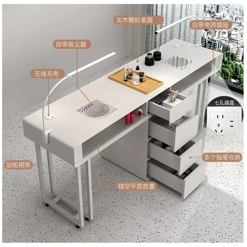 Portable Nail Tech Table Modern Slim Designer Table Manicure Nail Dust Collector Schminktisch Beauty Salon Accessories