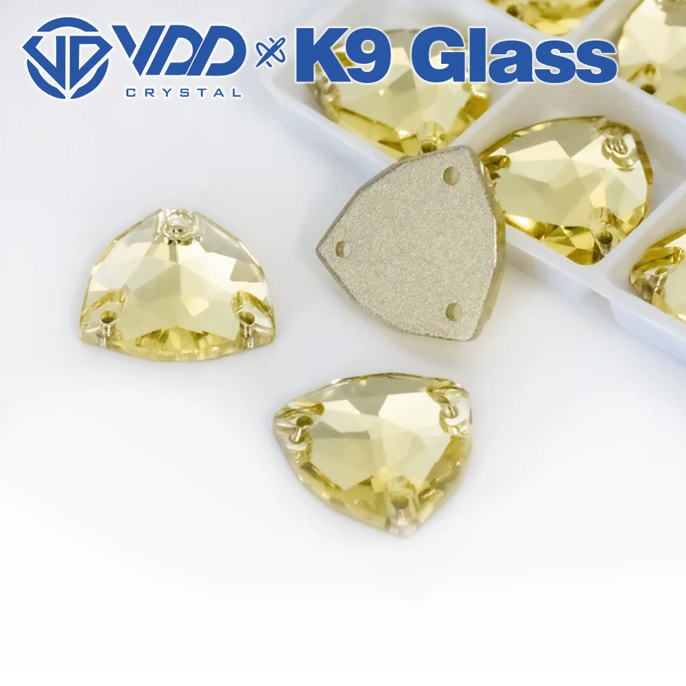 VDD Trilliant S104 Jonquil Top Quality K9 Glass Sew On Rhinestones Crystal Flatback Sewing Glitter Stones For DIY Garment