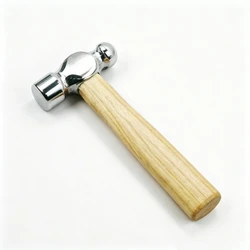 Mini Hammer Wood Handle Hand Tool Round Head Craft Hammer DIY Leather Working Tool